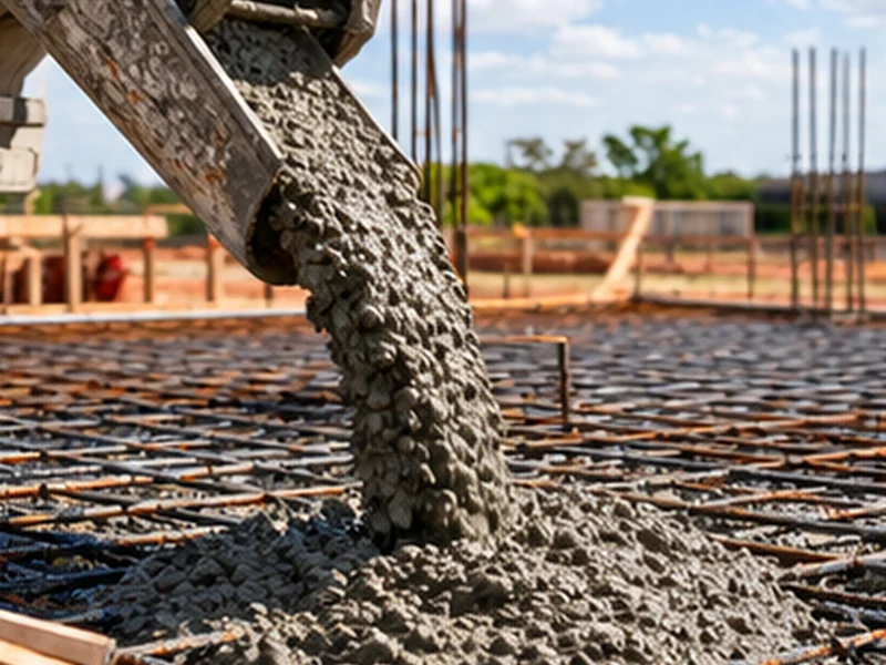 Concreto lançado sobre armadura